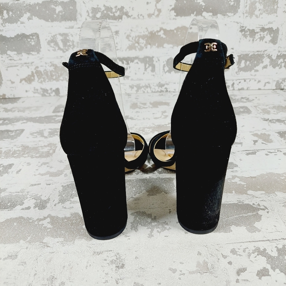 NEW Sam Edelman Yancy Black Heeled Ankle Strap Sandals M434 - Picture 6 of 14